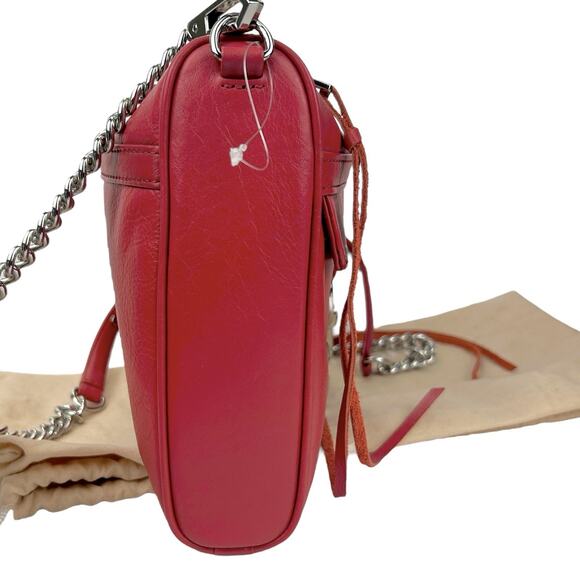 HP: Rebecca Minkoff MAC Large Crossbody Bag Red Silver Tone Studs Chain Dust Bag - Picture 4 of 10